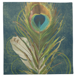 Guardanapos De Pano Vintage Teal Peacock Feather