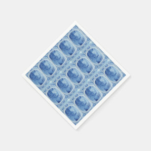 Guardanapos de Papel Azul e Azul pintados à Mão