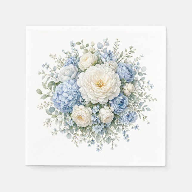 Guardanapos de papel Blue Hydrangea (Frente)