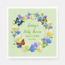 Guardanapos de papel Butterfly Wildlowers Baby Sho