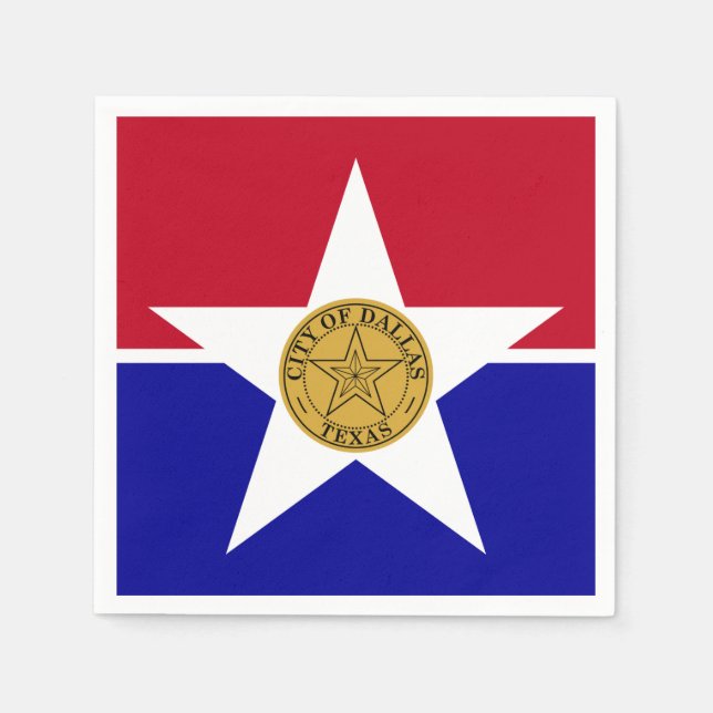 Guardanapos de papel com bandeira de Dallas (Frente)