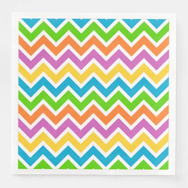 guardanapos de papel com chevron de primavera (Frente)