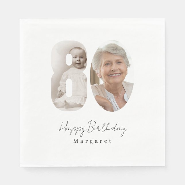 Guardanapos de papel com foto personalizada para f (Frente)