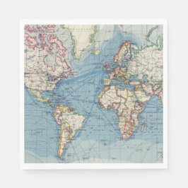 Guardanapos de papel com mapas antigos