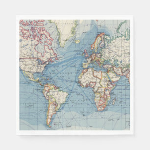 Guardanapos de papel com mapas antigos
