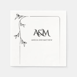 Guardanapos de papel com monograma de casamento