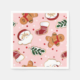 Guardanapos de papel com padrão de Papai Noel fofo