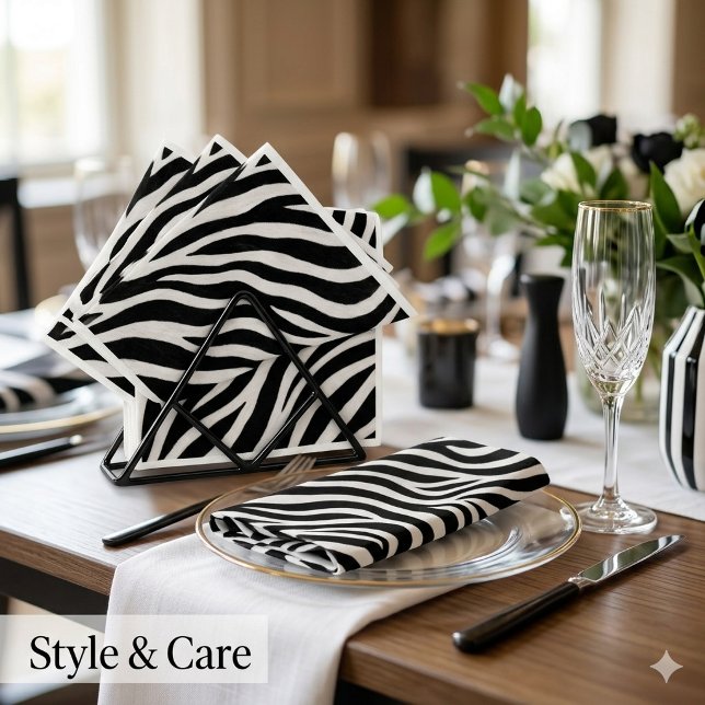 Guardanapos de papel com padrão de zebra decoração (Zebra Pattern Paper Napkins Stylish Party Decor)