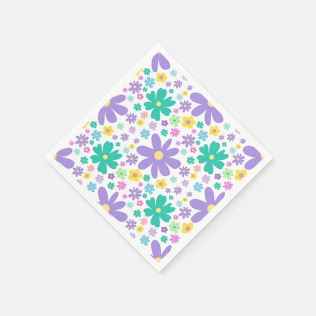Guardanapos de papel com padrão floral contínuo (Canto)
