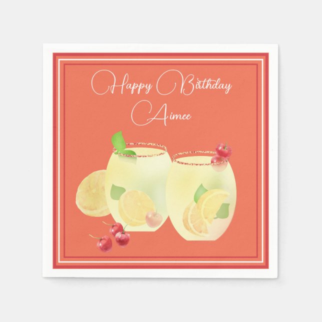 Guardanapos de Papel Coquetéis de Frutas Feliz Ani (Frente)