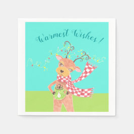 Guardanapos de papel coquetel de férias personaliz