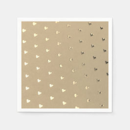 Guardanapos de Papel Coração de Ouro Elegantes