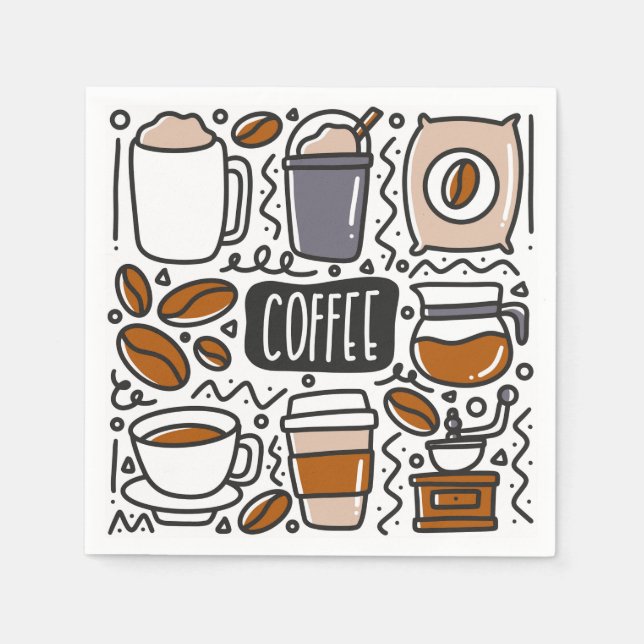 Guardanapos de papel de café, festa de latte espre (Frente)