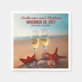 guardanapos de papel de casamento da praia