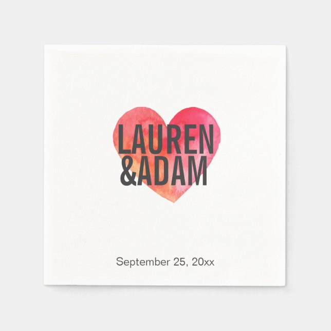 Guardanapos de papel de casamento elegantes | Cora (Frente)