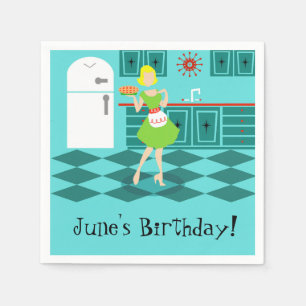 Guardanapos de papel de cozinha retrô personalizáv