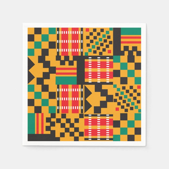 Guardanapos de papel de designer Kente africano (Frente)