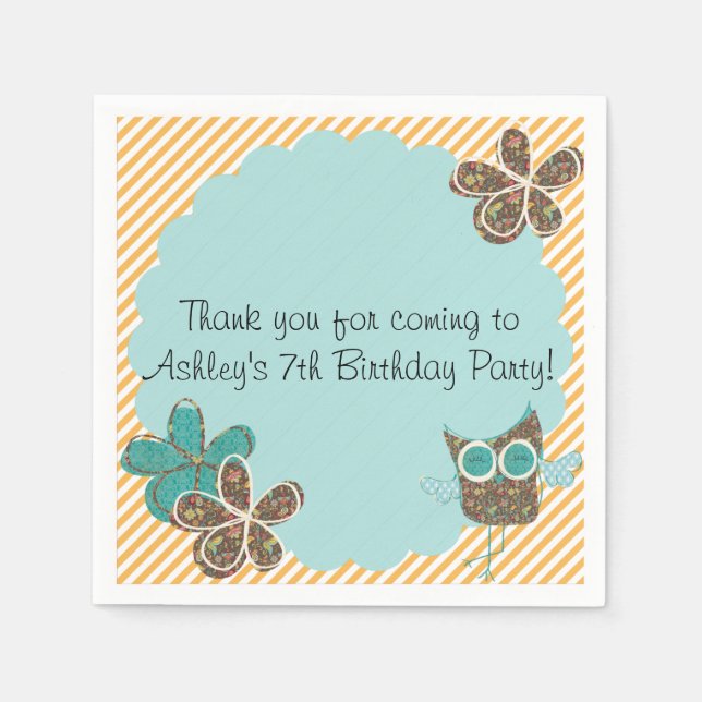 Guardanapos de papel de Festa de aniversário perso (Frente)