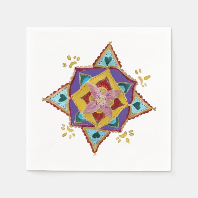 Guardanapos de papel de flor de Mandala (Frente)
