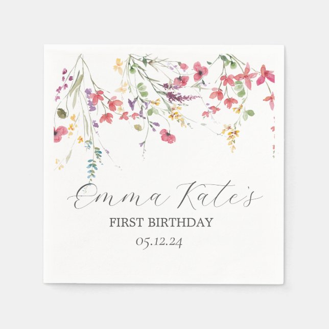 guardanapos de papel de flor selvagem, guardanapos (Frente)