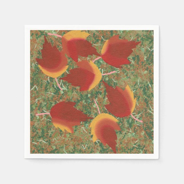 Guardanapos de papel de folhas de outono abstratas (Frente)