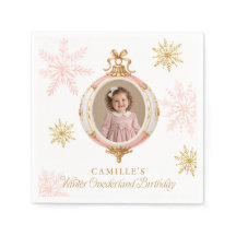 Guardanapos de Papel de Foto Pink Gold Winter ONEd