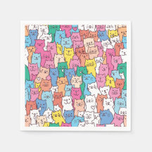 Guardanapos de papel de gato, festa de gatinho