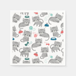 Guardanapos de papel de gato, festa de gatinho