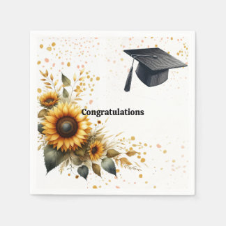 Guardanapos de papel de girassol de diploma