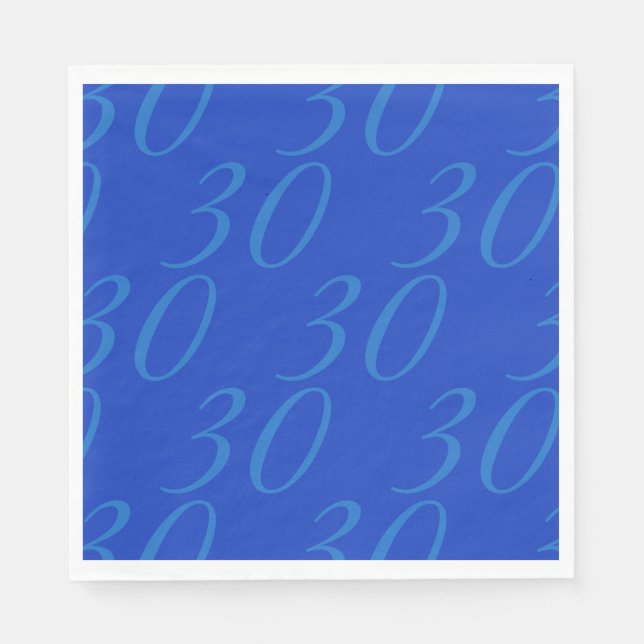 Guardanapos de Papel de Idade Personalizada - Azul (Frente)