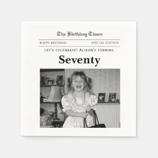 Guardanapos de papel de jornal de 70º aniversário