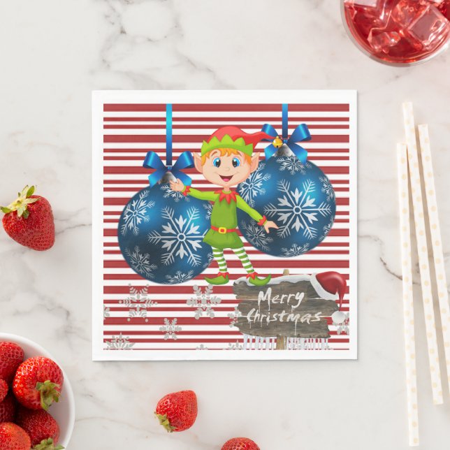 Guardanapos de Papel de Natal, Feliz Natal Elfo (Insitu)
