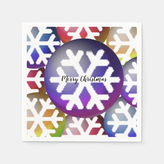 Guardanapos de Papel de Natal Flocos de Neve Deslu (Frente)