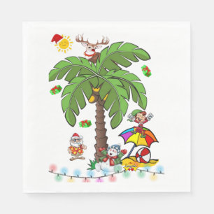 Guardanapos de papel de Natal, Papai Noel Beach Bu