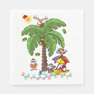 Guardanapos de papel de Natal, Papai Noel Beach Bu