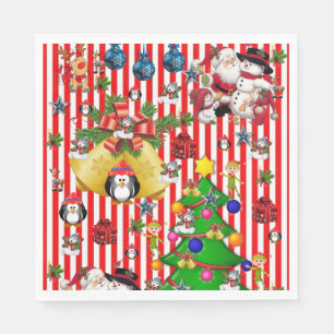 Guardanapos de Papel de Natal, Pinguim Feliz Natal