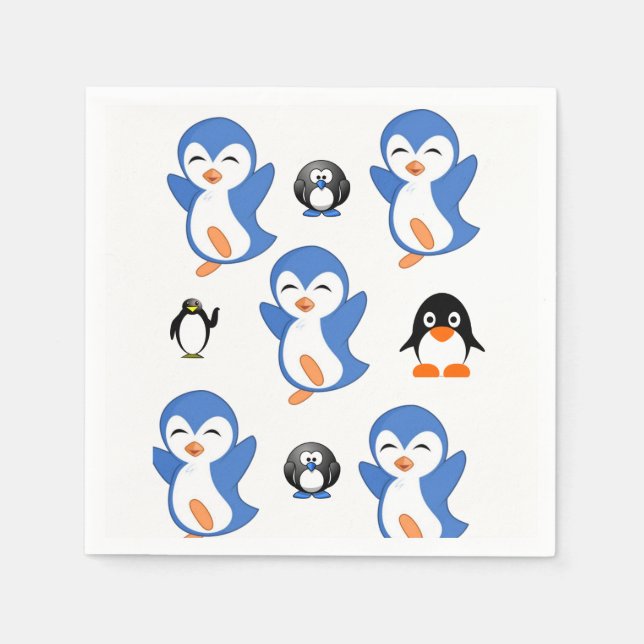 Guardanapos de papel de pinguim fofo (Frente)