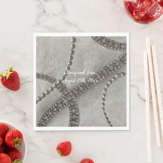 Guardanapos de papel Diamantes e Pérolas com Pelúc (Insitu)
