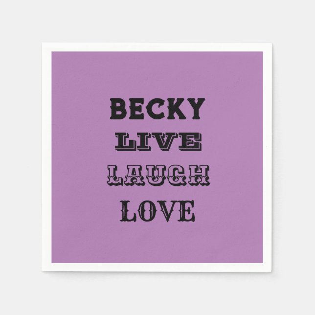 guardanapos de papel do partido LIVE LAUGH LOVE NA (Frente)