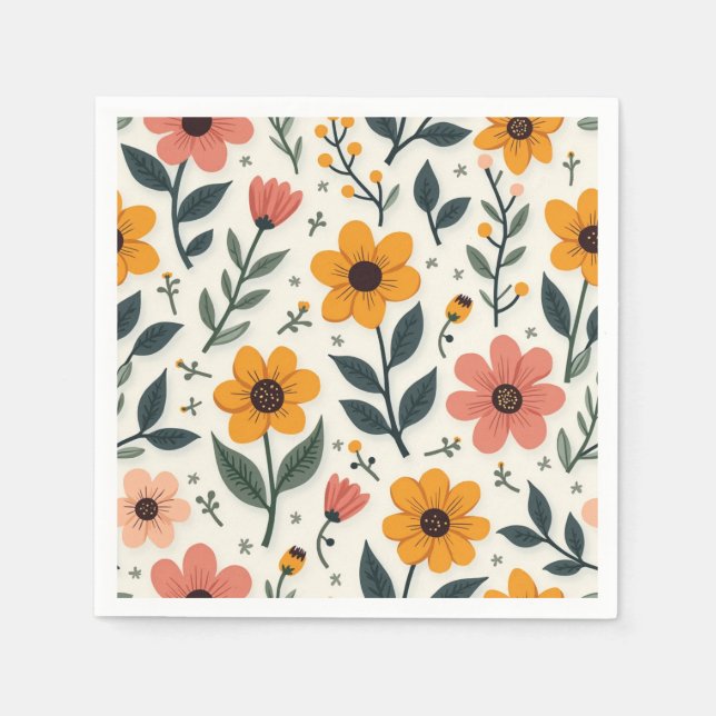 guardanapos de papel floral (Frente)