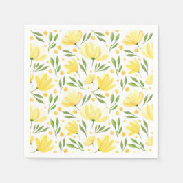 Guardanapos de papel floral amarelo, festa brilhan