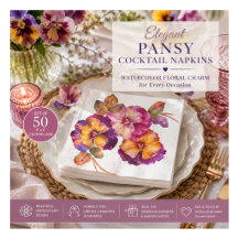 Guardanapos de Papel Floral Amor-Perfeito (Conjunt