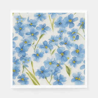 Guardanapos de papel floral de aguarela não me esq