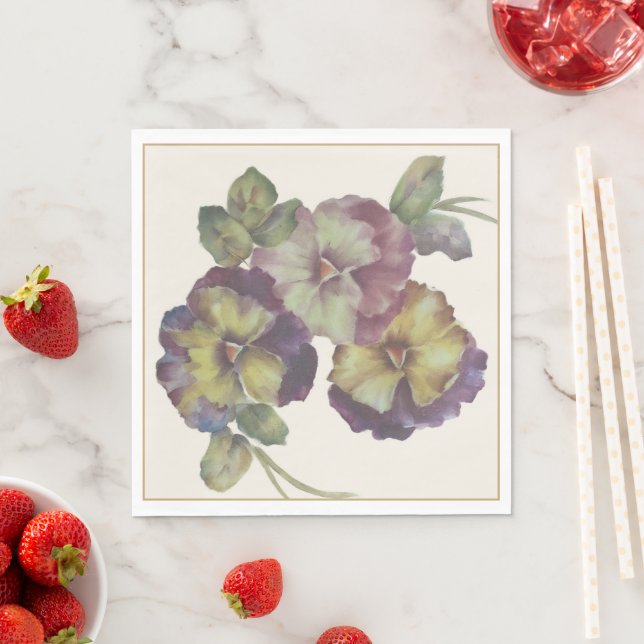 Guardanapos de Papel Floral de Amor-Perfeito | Mes (Insitu)