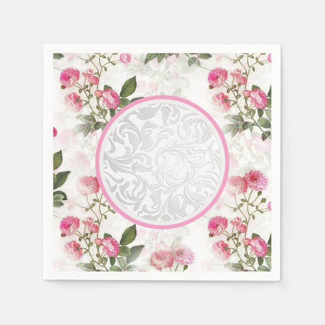 Guardanapos de papel floral de mesa de festa Vitor (Frente)