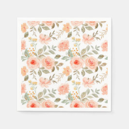 Guardanapos de papel floral laranja pêssego, festa