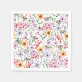 Guardanapos de papel floral laranja roxo, Jardim v