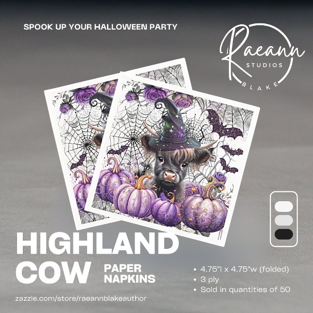Guardanapos de papel Halloween Highland Cow (Criador carregado)