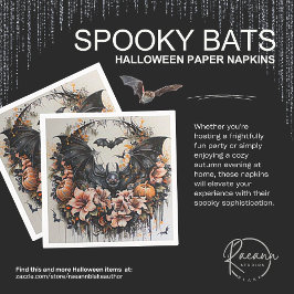 Guardanapos de papel Halloween Morcegos Assustador