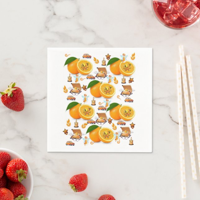 Guardanapos de Papel, Laranja Feliz Aniversário Fa (Insitu)